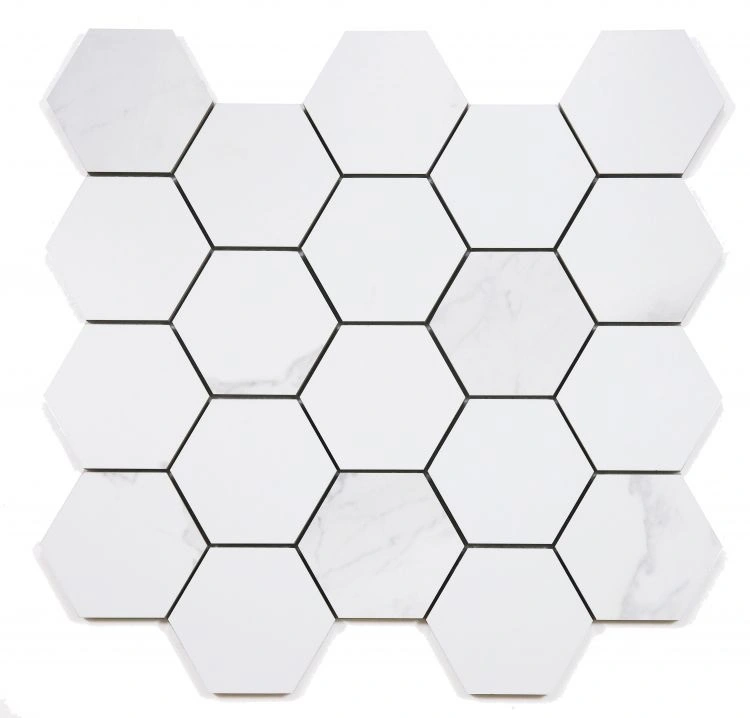 Malaysia Calacatta Dorado Matte 3 x 3 Hexagon Mosaic