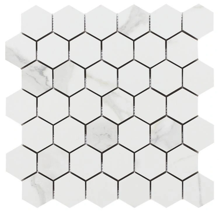 Malaysia Calacatta Dorado Polished 2 x 2 Hexagon Mosaic