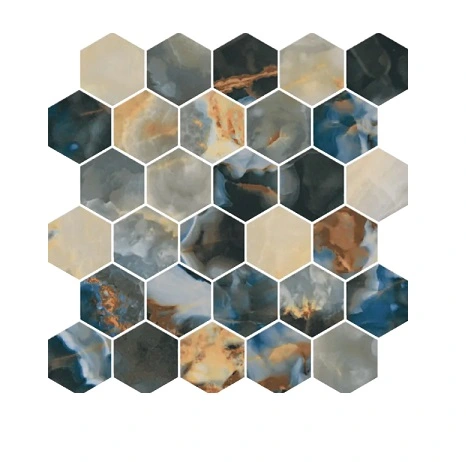 Midnight Blue Mosaico Esagono