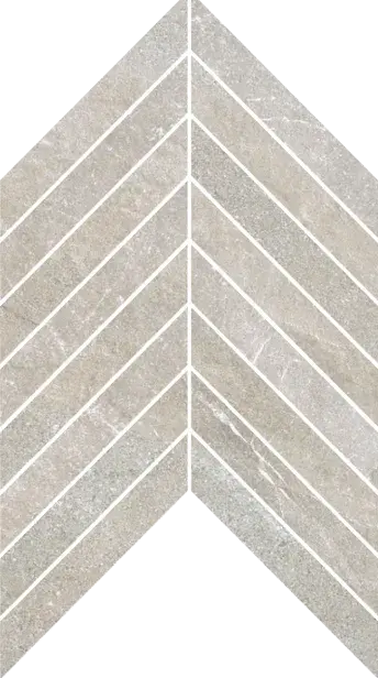 Taupe Mosaico Chevron su rete
