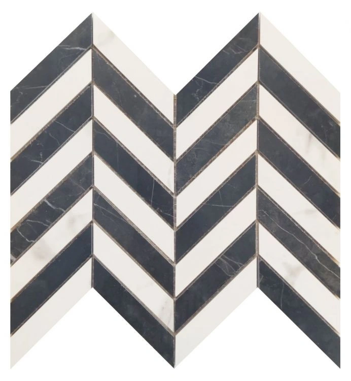 Prestigio Statuario-Marquinia Mix Lucido Chevron