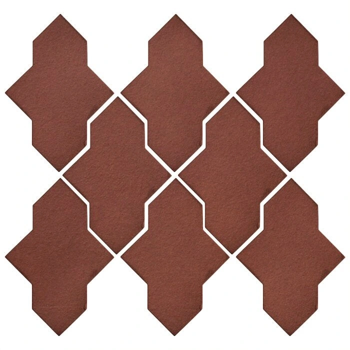 Studio Field Arabesque Pattern 2A High Fire Ceramic Tile Braun