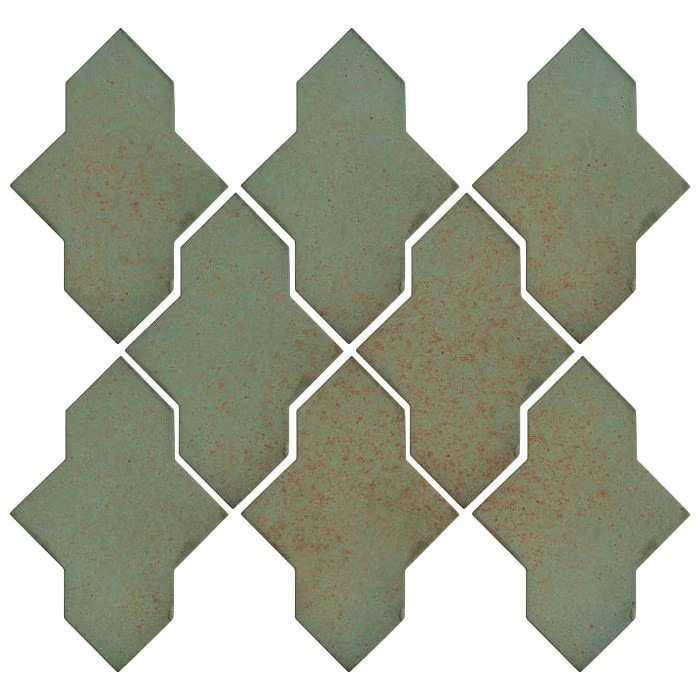 Studio Field Arabesque Pattern 2A High Fire Ceramic Tile Chrome