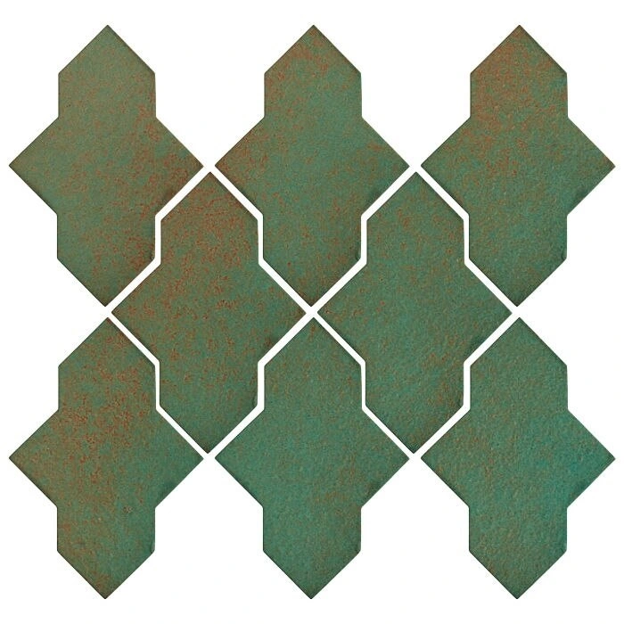 Studio Field Arabesque Pattern 2A High Fire Ceramic Tile Copper