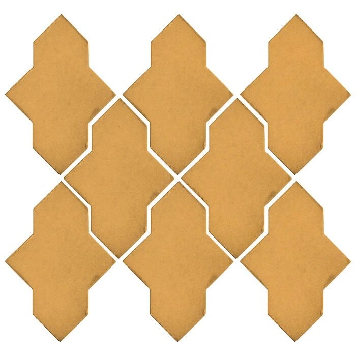 Studio Field Arabesque Pattern 2A High Fire Ceramic Tile Custard