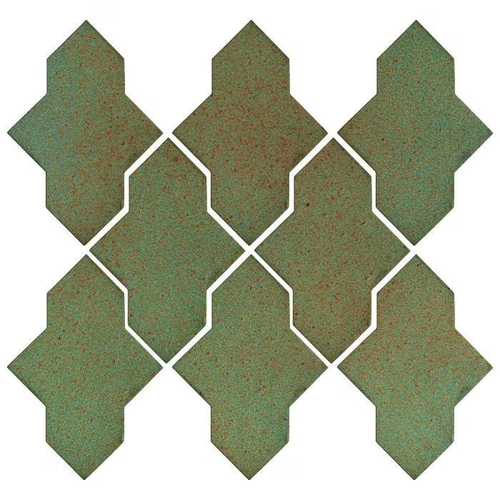 Studio Field Arabesque Pattern 2A High Fire Ceramic Light Copper