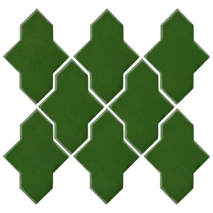 Studio Field Arabesque Pattern 2A High Fire Ceramic Lucky Green