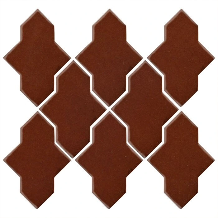 Studio Field Arabesque Pattern 2A High Fire Ceramic Tile Mocha