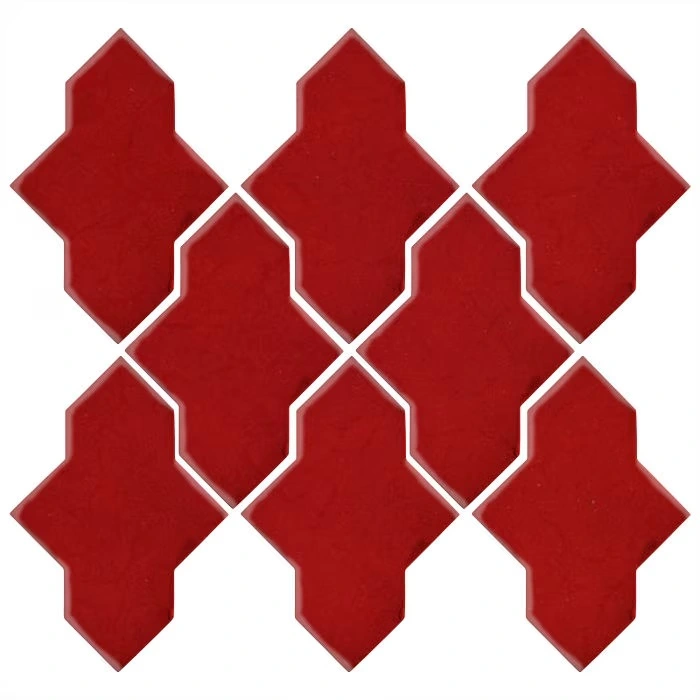 Studio Field Arabesque Pattern 2A High Fire Ceramic Tile Radish