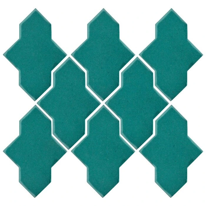 Studio Field Arabesque Pattern 2A High Fire Ceramic Real Teal