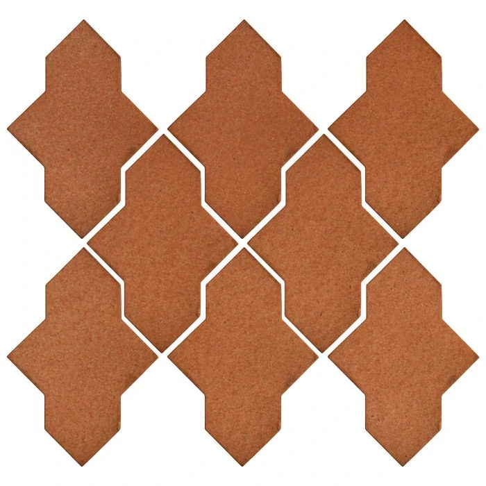 Studio Field Arabesque Pattern 2A High Fire Ceramic Red Iron