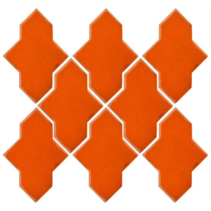 Studio Field Arabesque Pattern 2A High Fire Ceramic Tile Sunset