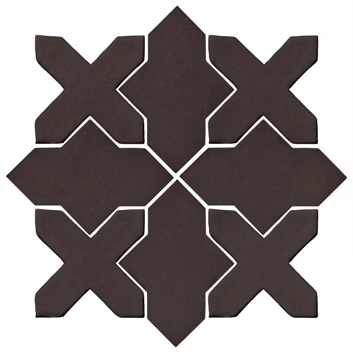 Studio Field Arabesque Pattern 2B High Fire Ceramic Tile Abyss