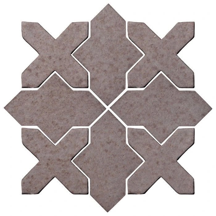 Studio Field Arabesque Pattern 2B High Fire Ceramic Tile Ash