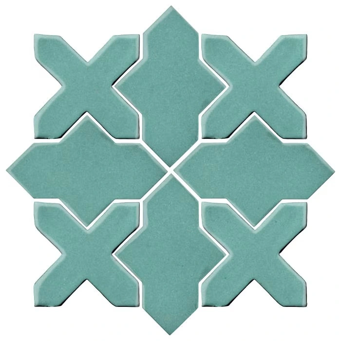 Studio Field Arabesque Pattern 2B High Fire Ceramic Blue Haze