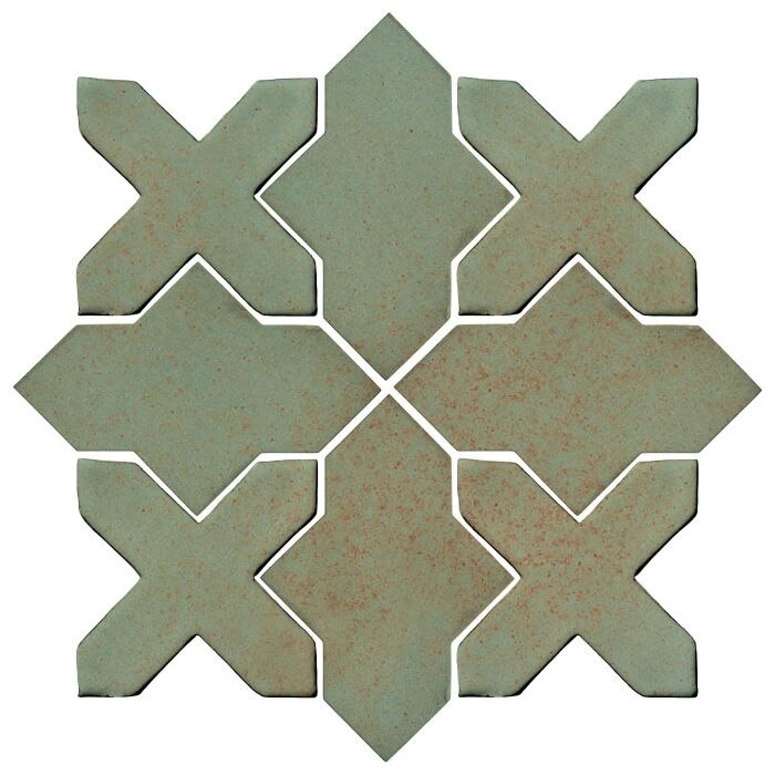 Studio Field Arabesque Pattern 2B High Fire Ceramic Tile Chrome