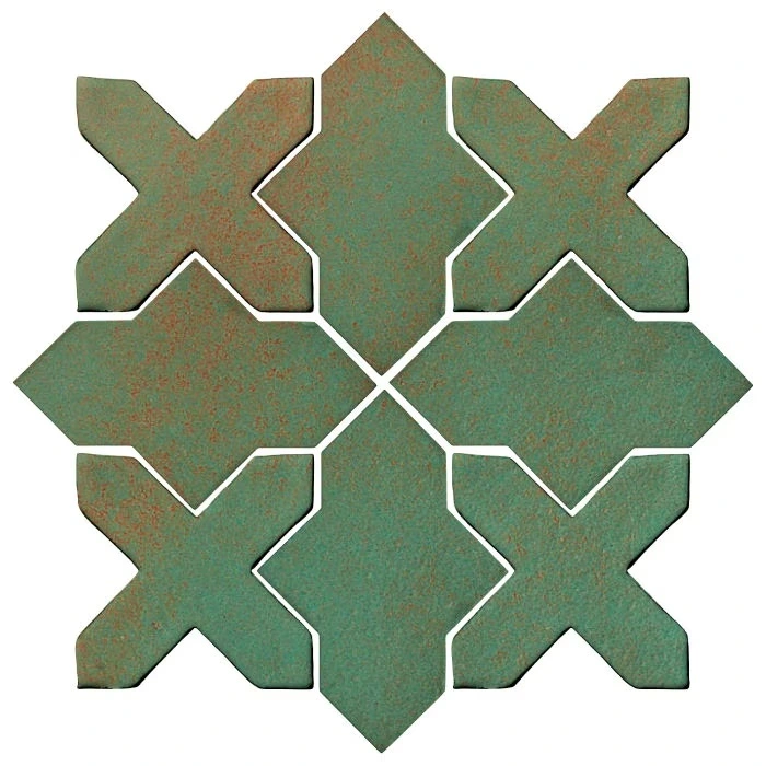 Studio Field Arabesque Pattern 2B High Fire Ceramic Tile Copper
