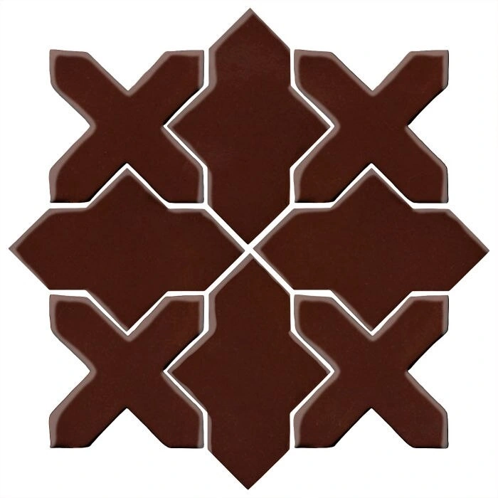 Studio Field Arabesque Pattern 2B High Fire Ceramic Cordovan