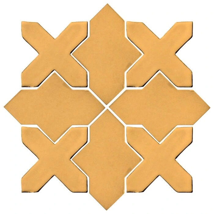 Studio Field Arabesque Pattern 2B High Fire Ceramic Tile Custard