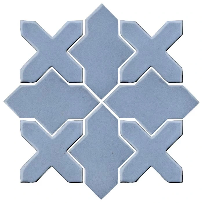Studio Field Arabesque Pattern 2B High Fire Ceramic Tile Frost