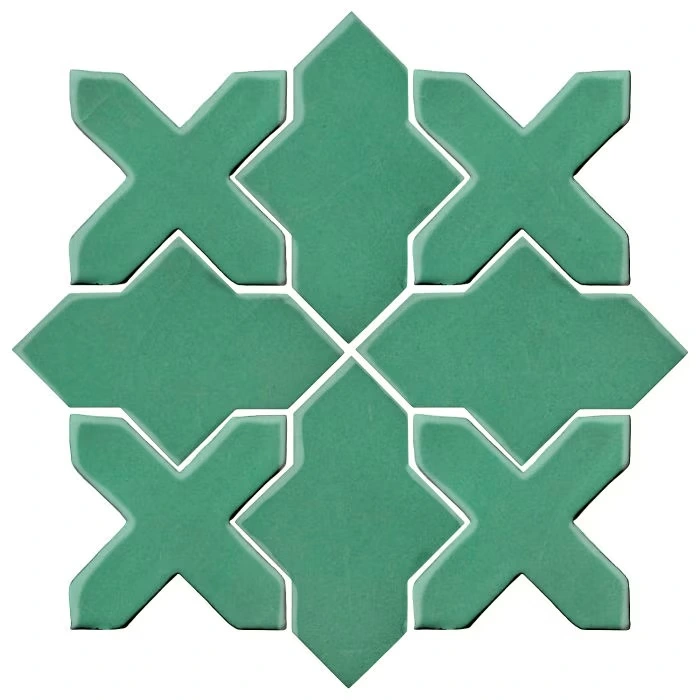 Studio Field Arabesque Pattern 2B High Fire Ceramic Tile Kale
