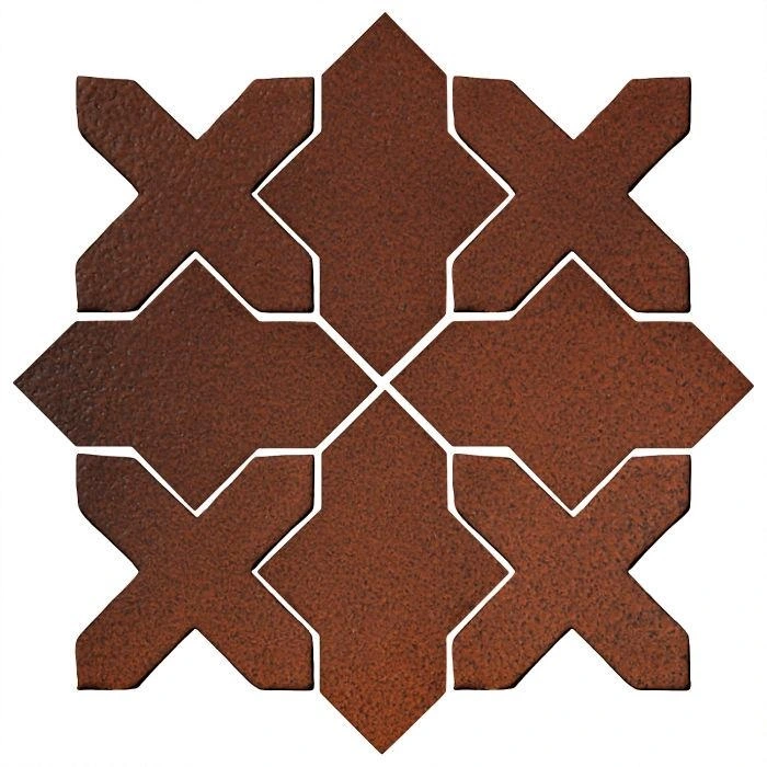 Studio Field Arabesque Pattern 2B High Fire Ceramic Tile Leather