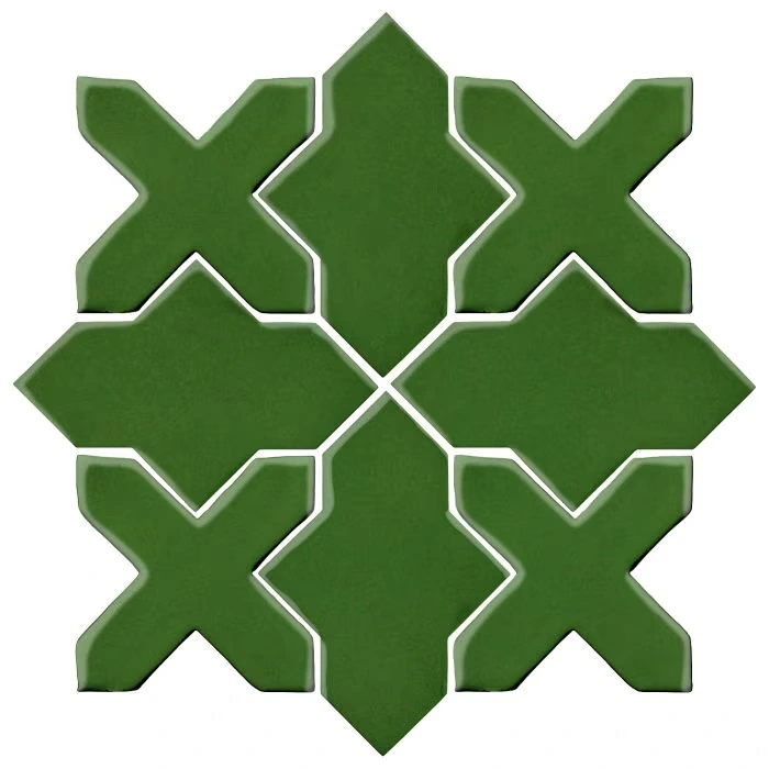 Studio Field Arabesque Pattern 2B High Fire Ceramic Lucky Green
