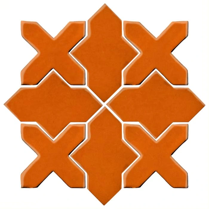 Studio Field Arabesque Pattern 2B High Fire Ceramic Tile Maple