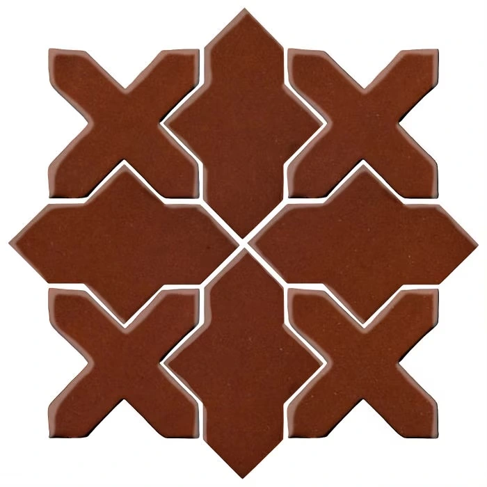 Studio Field Arabesque Pattern 2B High Fire Ceramic Tile Mocha