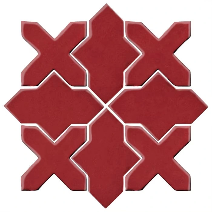 Studio Field Arabesque Pattern 2B High Fire Ceramic Pinot Noir