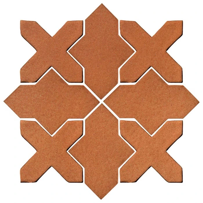 Studio Field Arabesque Pattern 2B High Fire Ceramic Red Iron