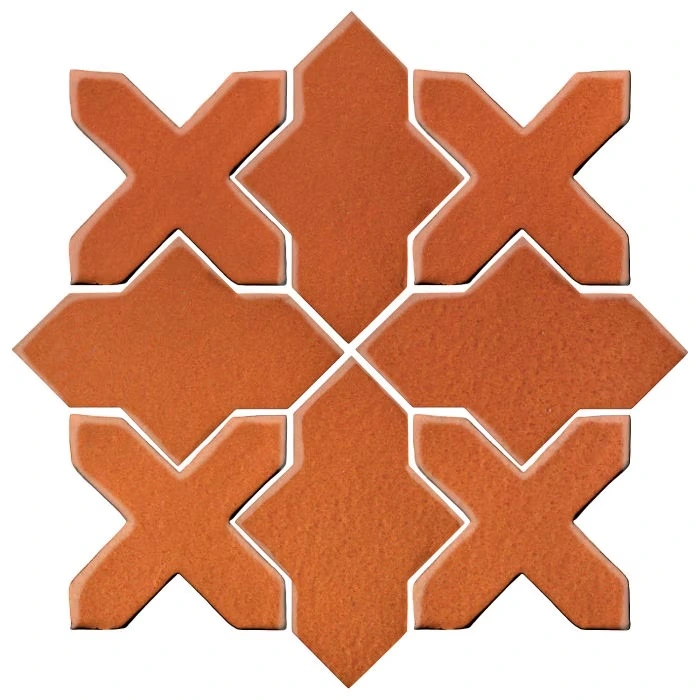 Studio Field Arabesque Pattern 2B High Fire Cerami Spanish Brown