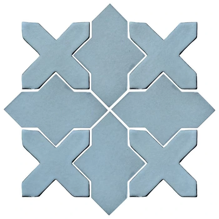 Studio Field Arabesque Pattern 2B High Fire Ceramic Turquoise