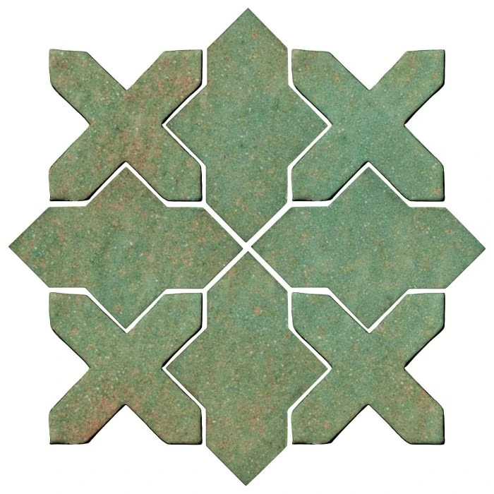 Studio Field Arabesque Pattern 2B High Fire Ceramic Tile Turtle