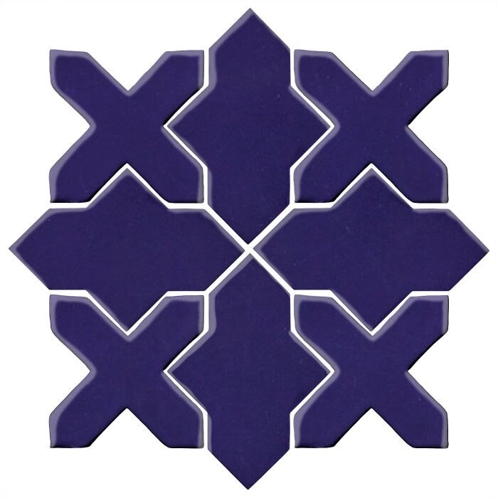 Studio Field Arabesque Pattern 2B High Fire Ceramic Ultramarine