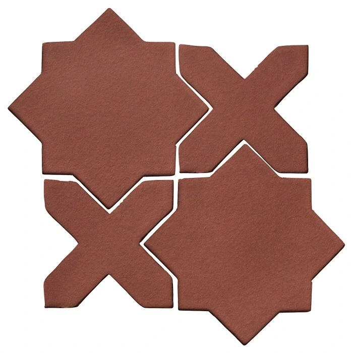 Studio Field Arabesque Pattern 2C High Fire Ceramic Tile Braun