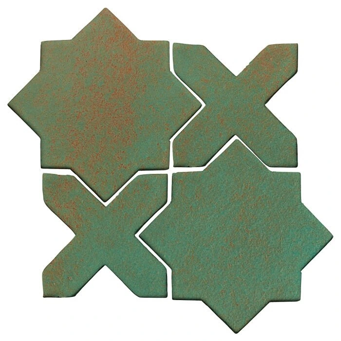 Studio Field Arabesque Pattern 2C High Fire Ceramic Tile Copper