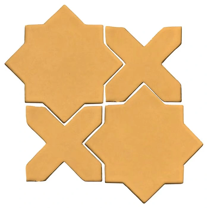 Studio Field Arabesque Pattern 2C High Fire Ceramic Tile Custard