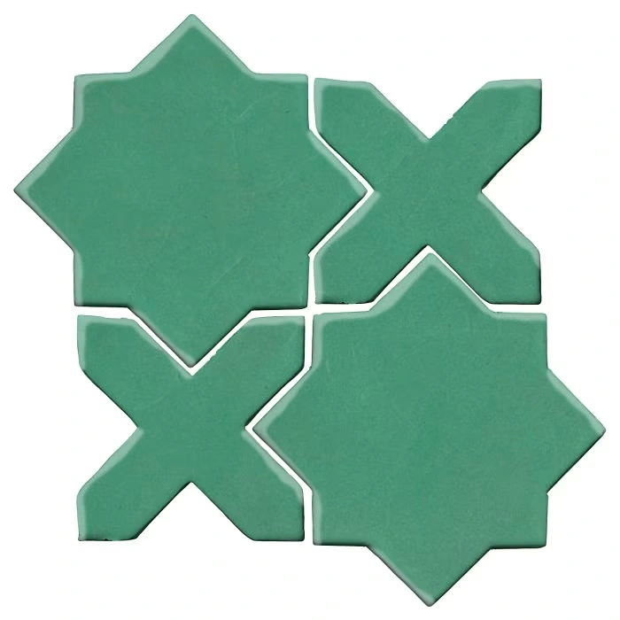 Studio Field Arabesque Pattern 2C High Fire Ceramic Tile Kale