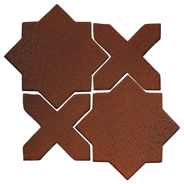 Studio Field Arabesque Pattern 2C High Fire Ceramic Tile Leather