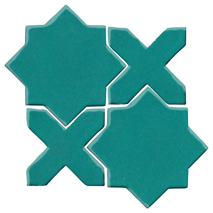 Studio Field Arabesque Pattern 2C High Fire Ceramic Real Teal Studio Field Arabesque Pattern 2C High Fire Ceramic Real Teal