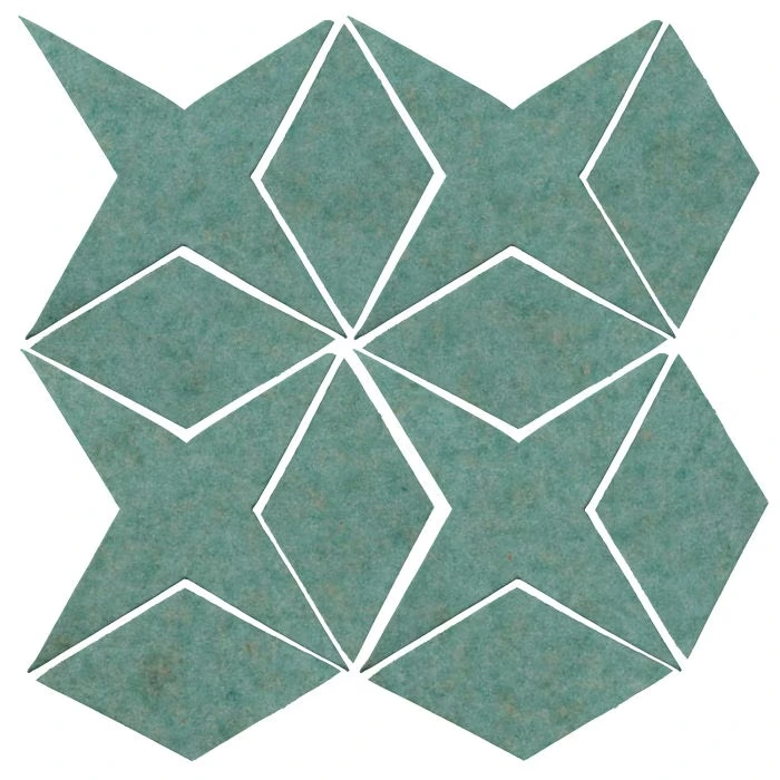 Studio Field Arabesque Pattern 4 High Fire Ceramic Tile Aqua