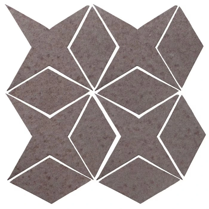 Studio Field Arabesque Pattern 4 High Fire Ceramic Tile Ash