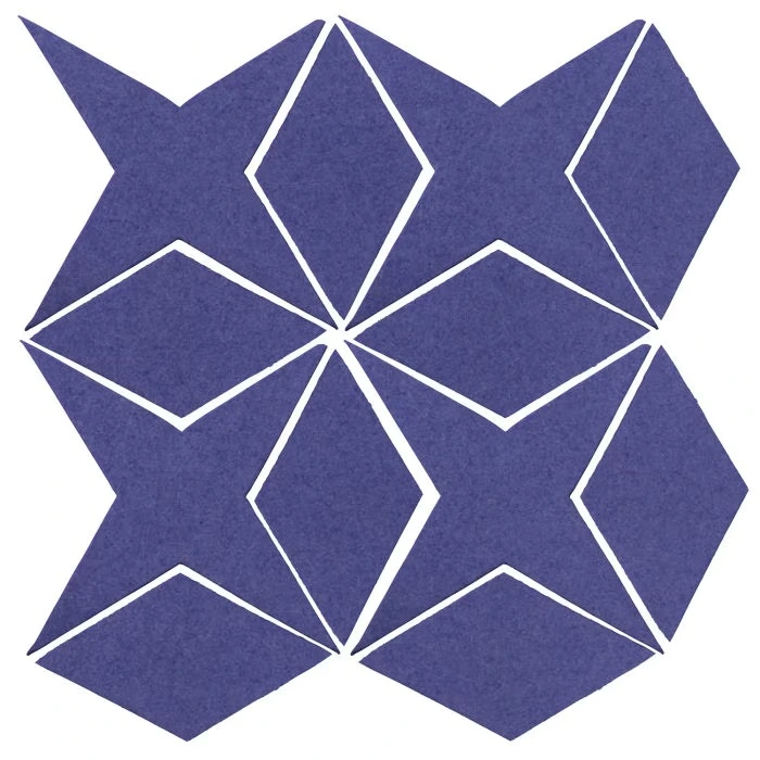 Studio Field Arabesque Pattern 4 High Fire Ceramic Blue Satin