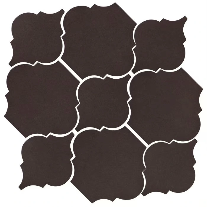 Studio Field Arabesque Pattern 5B High Fire Ceramic Tile Abyss