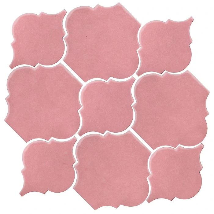 Studio Field Arabesque Pattern 5B High Fire Ceramic Bubble Gum