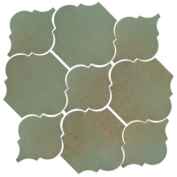 Studio Field Arabesque Pattern 5B High Fire Ceramic Chrome