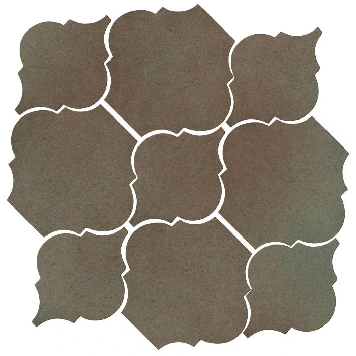 Studio Field Arabesque Pattern 5B High Fire Ceramic Elder Green