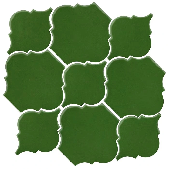 Studio Field Arabesque Pattern 5B High Fire Ceramic Lucky Green