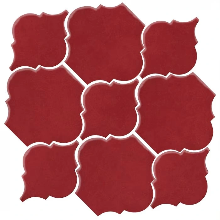 Studio Field Arabesque Pattern 5B High Fire Ceramic Pinot Noir